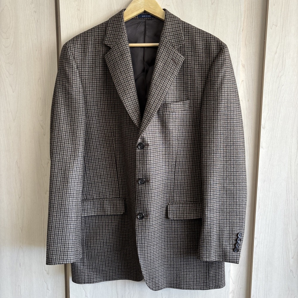 Men's‎ 41L Wool Cashmere Blazer Ralph Lauren For Dillard's 3-Button Geometric